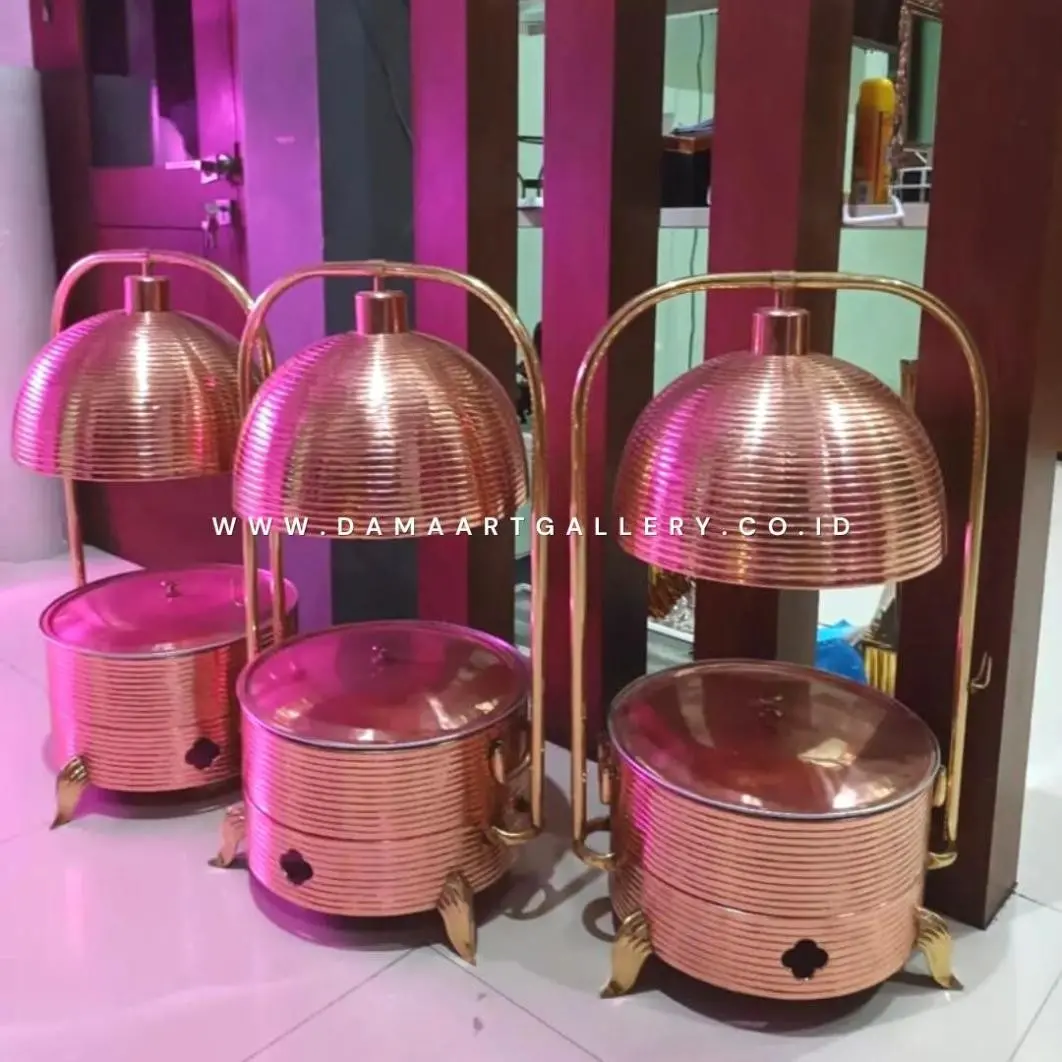 Chafingdish Tembaga Motif Garis